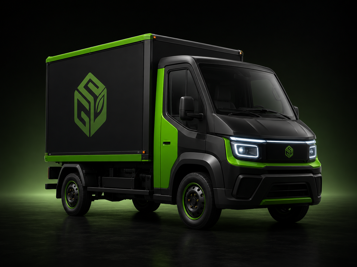 GreenDriveDelivery electric four-wheeler cargo truck with GDD logo
